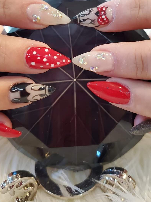 Mickey Mouse Inspired Nails | Disneyland nails, Mickey nails, Disney  acrylic nails